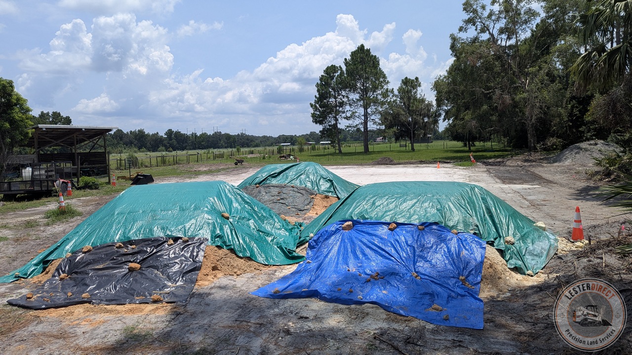 Tarped Aggregate Stockpile Protection